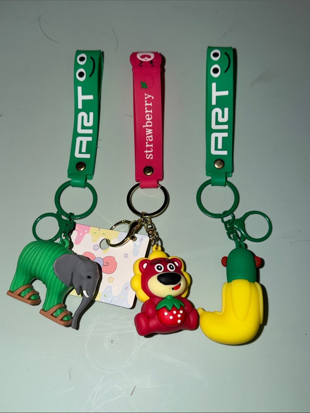 Strawberry Pink Lion Keychain Plush Charm for Kids Toys